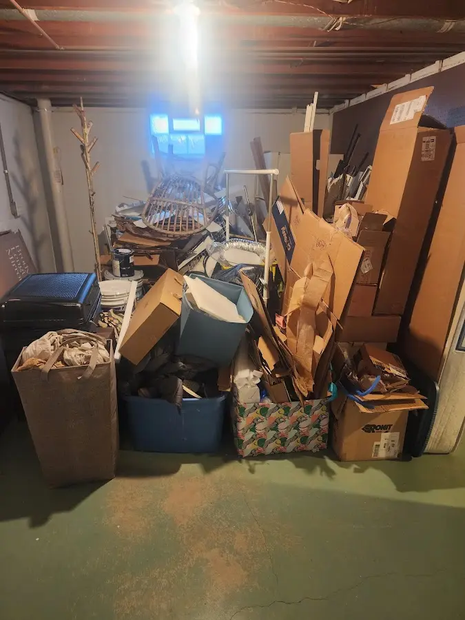 Roll-off dumpster container at job site for 6 Yard Dumpster Rental in Edinburgh